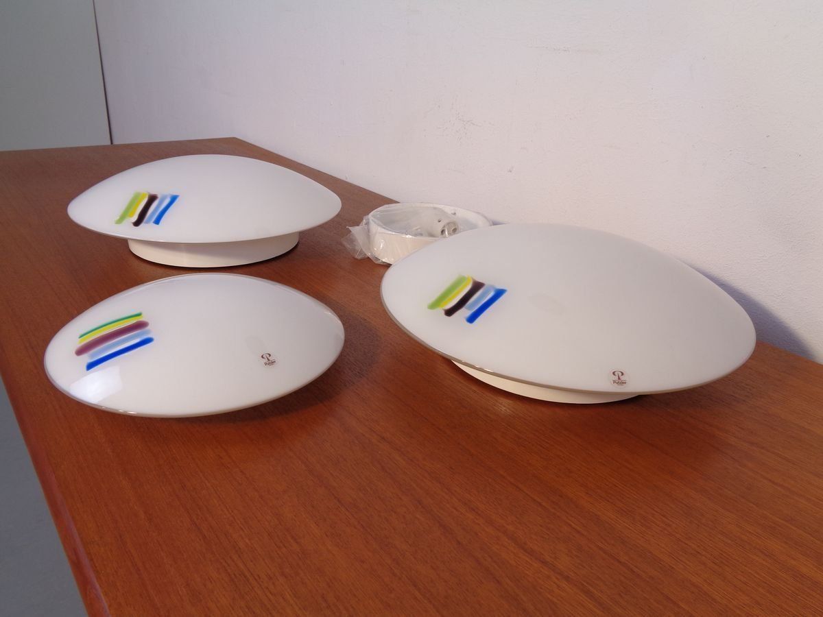 Glass Wall Lamps From Peil & Putzler, 1970s, Set Of 3