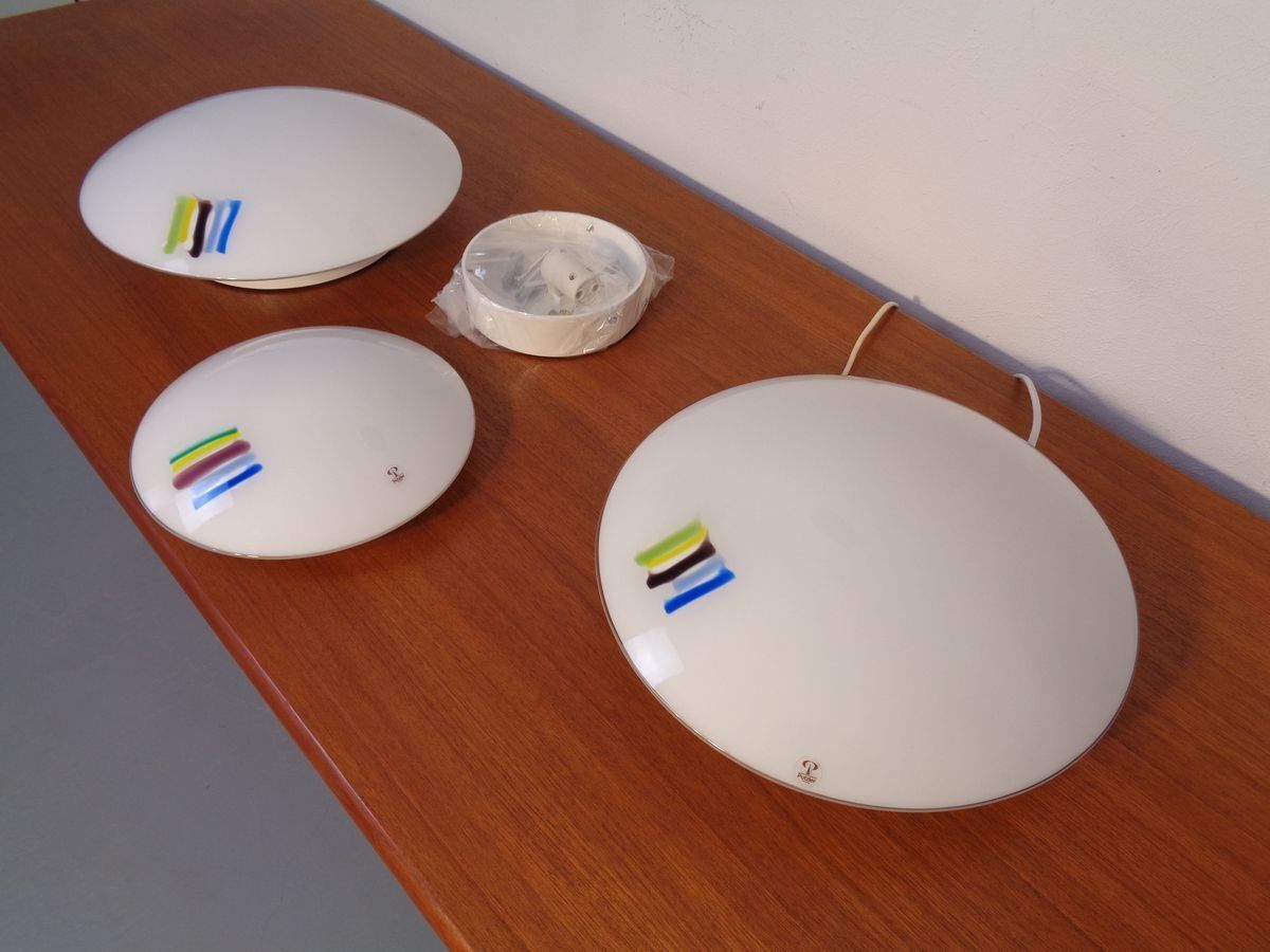 photo furniture Glass Wall Lamps From Peil & Putzler, 1970s, Set Of 3