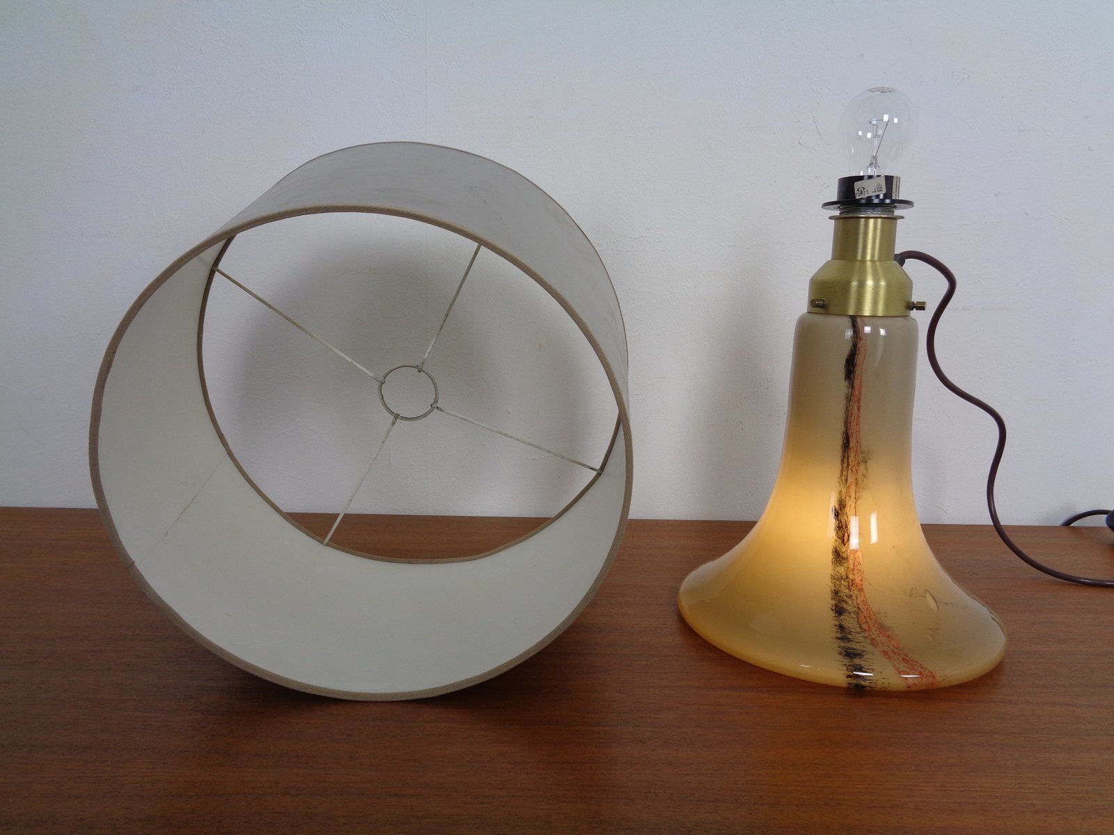 Glass Floor Lamp By Peil & Putzler, 1970s photo vintage