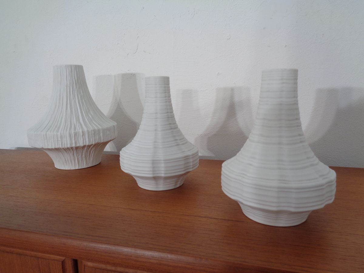 Mid Century Op Art Vases From Heinrich, 1960s, Set Of 3 photo for sale