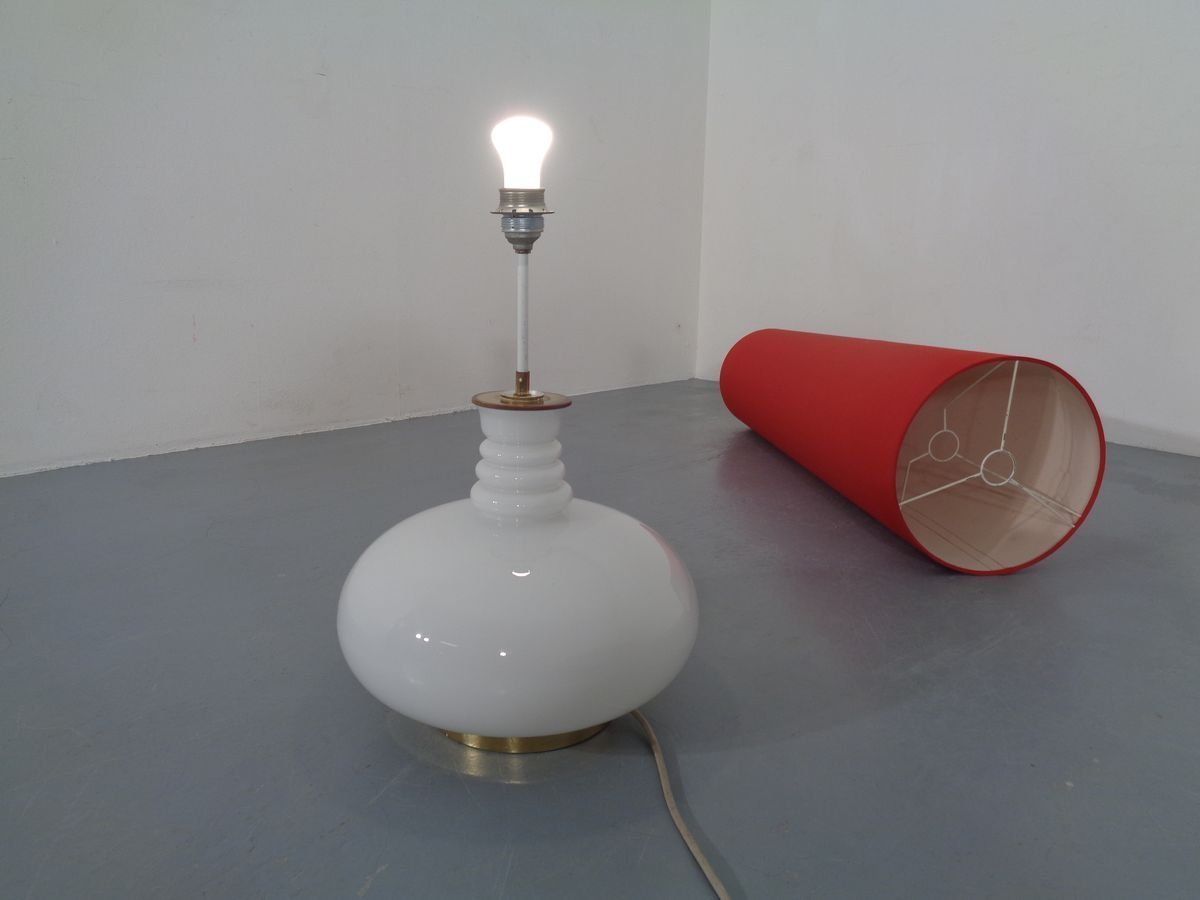 Floor Lamp With Illuminated Glass Stand From Doria Leuchten, 1960s photo vintage