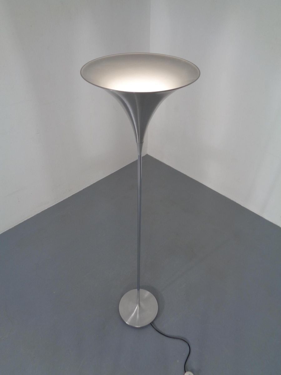 Brush Finished Aluminium Tulip Uplight From Doria, 1960s photo vinterior