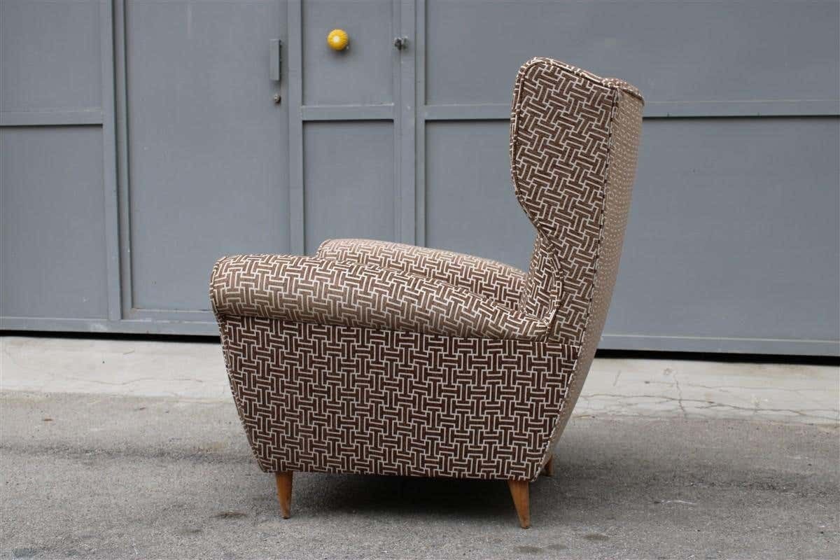 Mid Century Italian Armchair New Velvet Paolo Buffa Design 1950s photo Furniture