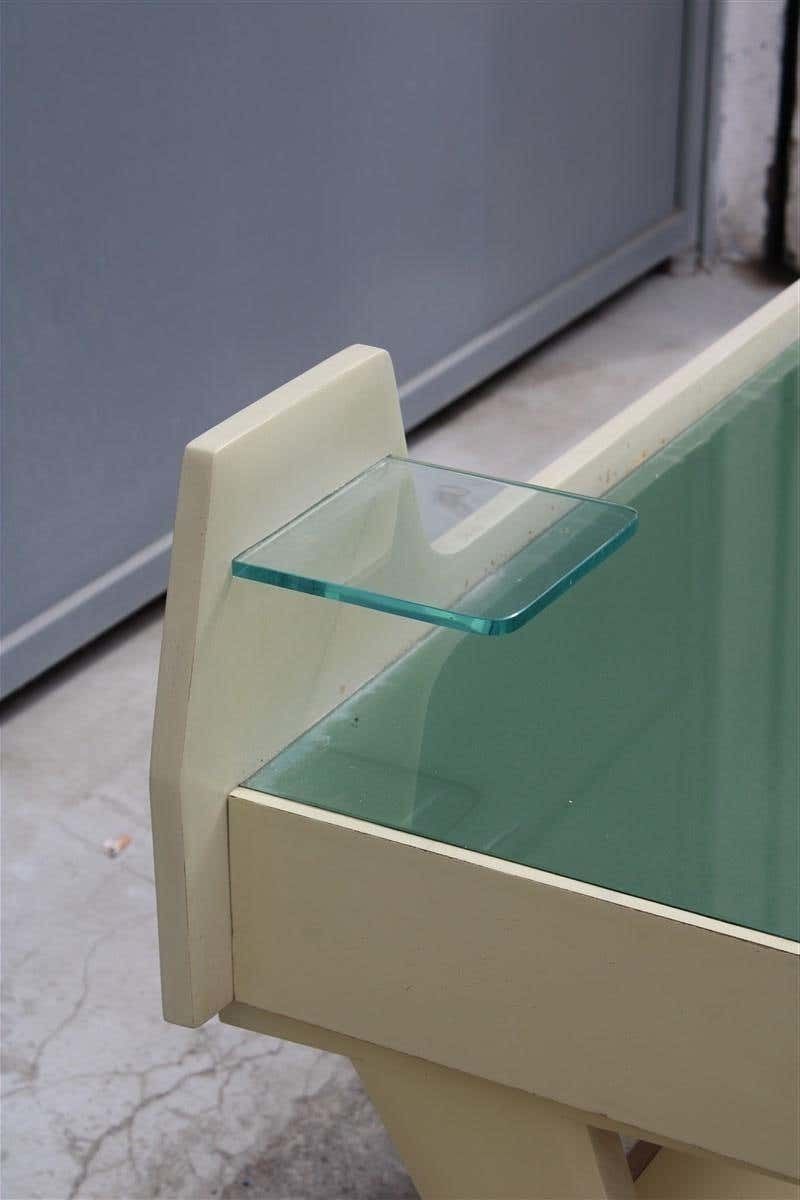 photo vinterior Mid Century Italia Vanity Desk In Lacquered Wood Gio Ponti Style Colored Dassi