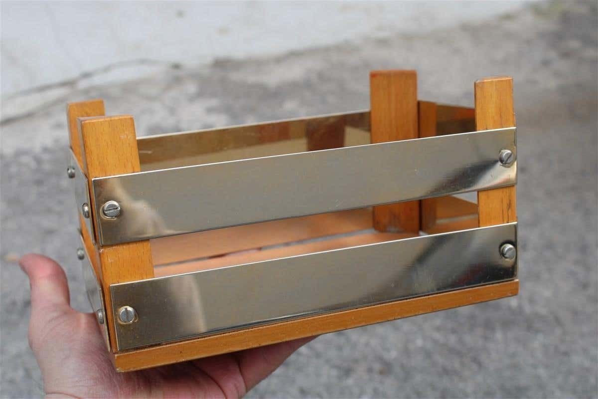 Decorative Box Bowl Empty Pockets In Wood And Brass Italian Design From 1970s photo buy