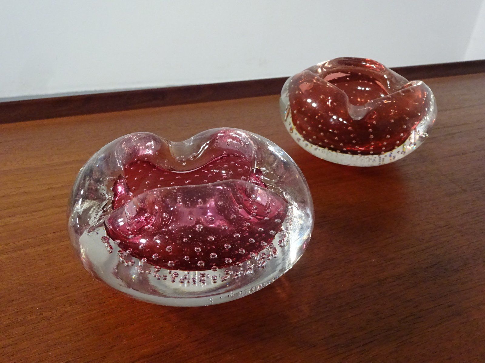 photo vintage Italian Murano Glass Ashtrays, 1960s, Set Of 2