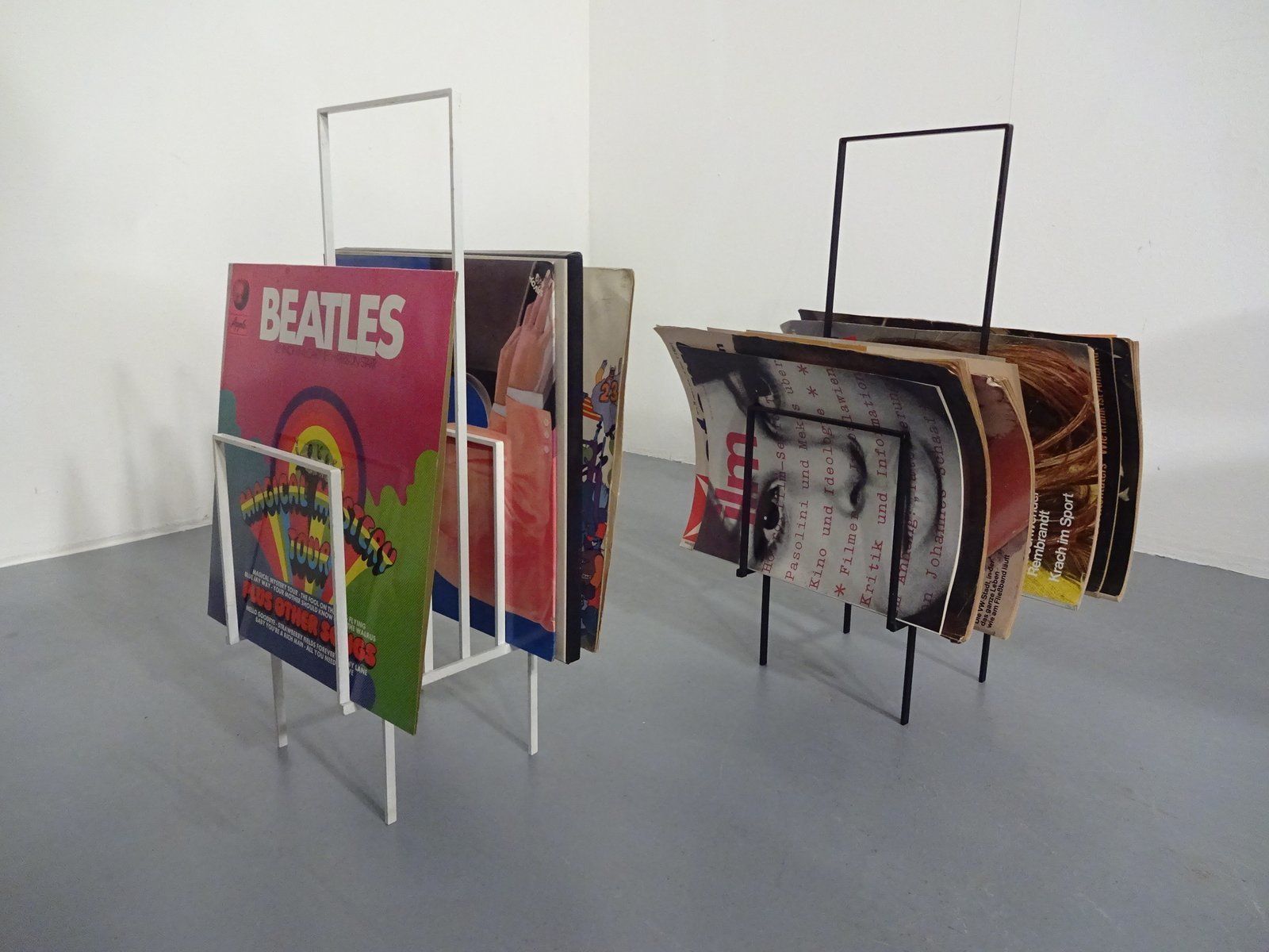 Steel Magazine Or Record Racks, 1960s, Set Of 2 photo Home Decor