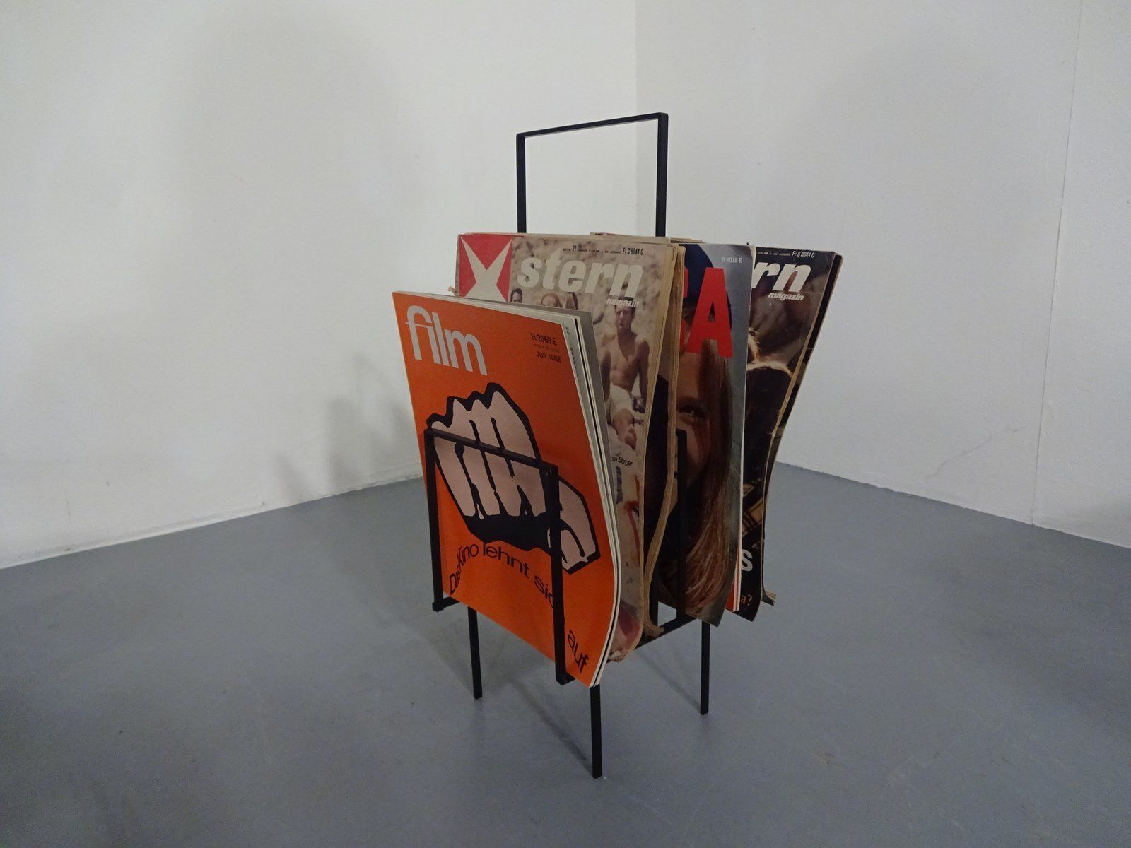 453.0 Steel Magazine Or Record Racks, 1960s, Set Of 2 photo
