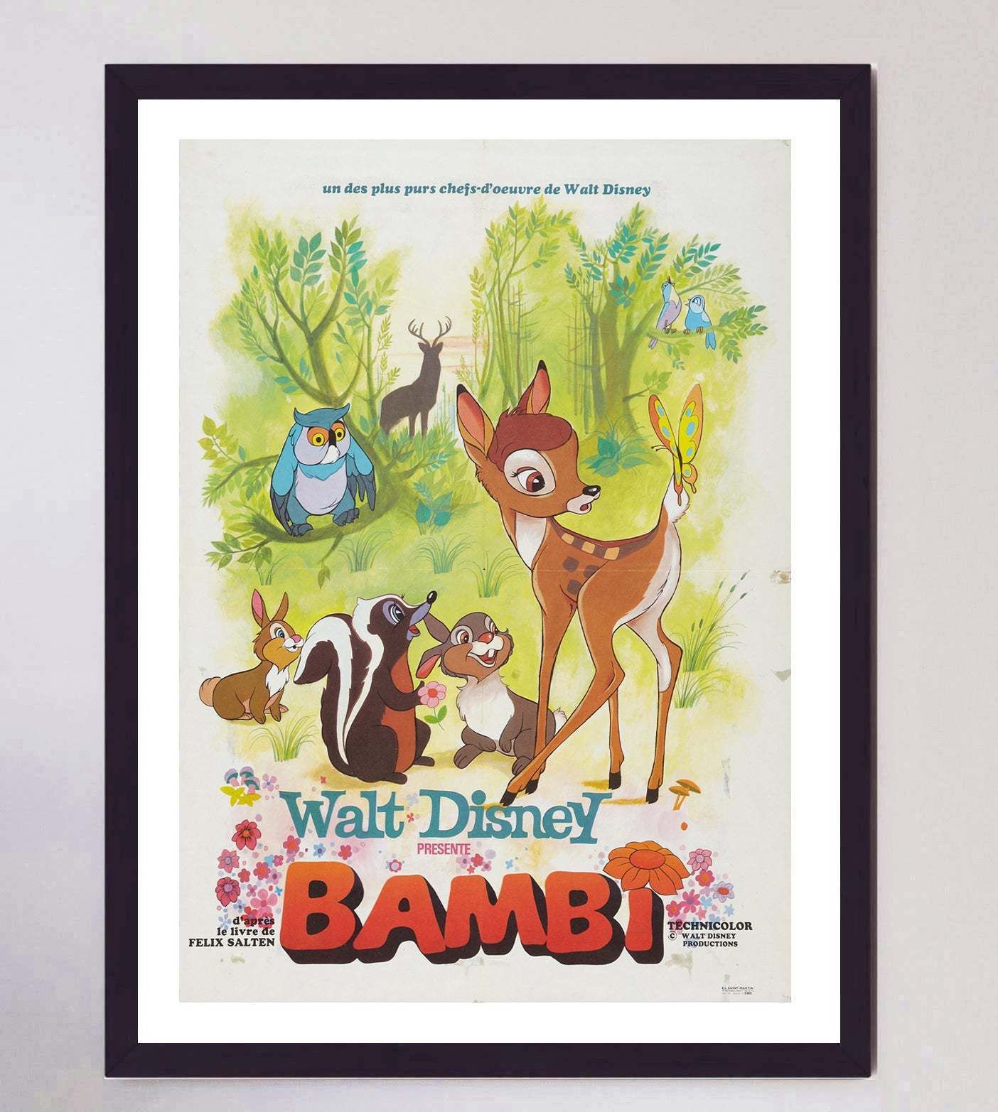 Bambi (French) Original Vintage Poster photo furniture
