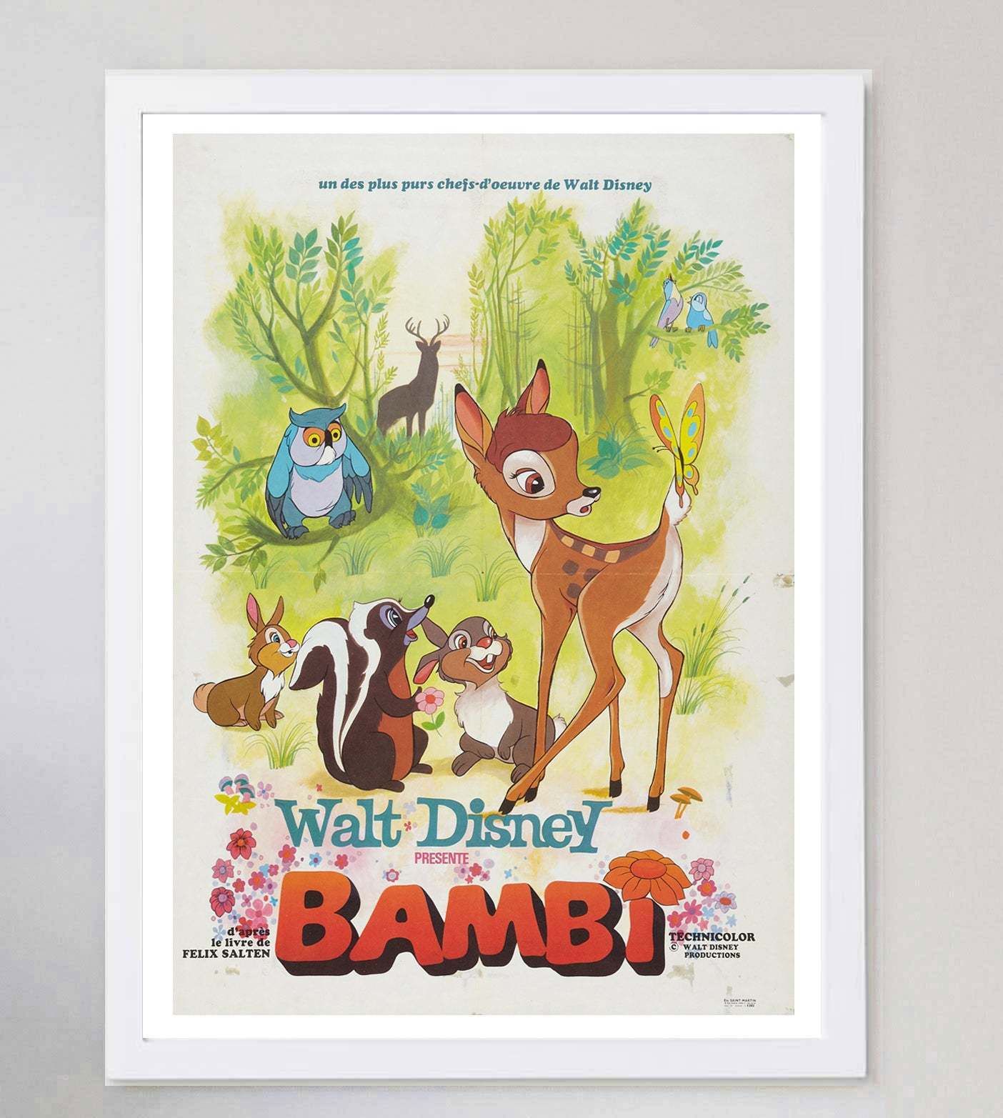 Bambi (French) Original Vintage Poster photo for sale