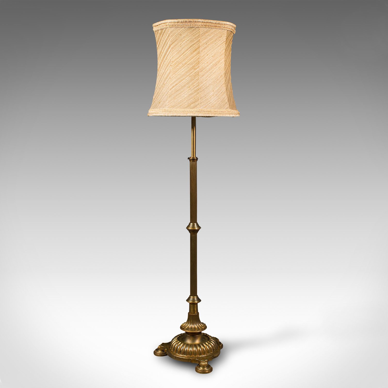 photo furniture 6'8" Tall Vintage Standard Lamp, English, Brass, Adjustable Reading Light, 1940