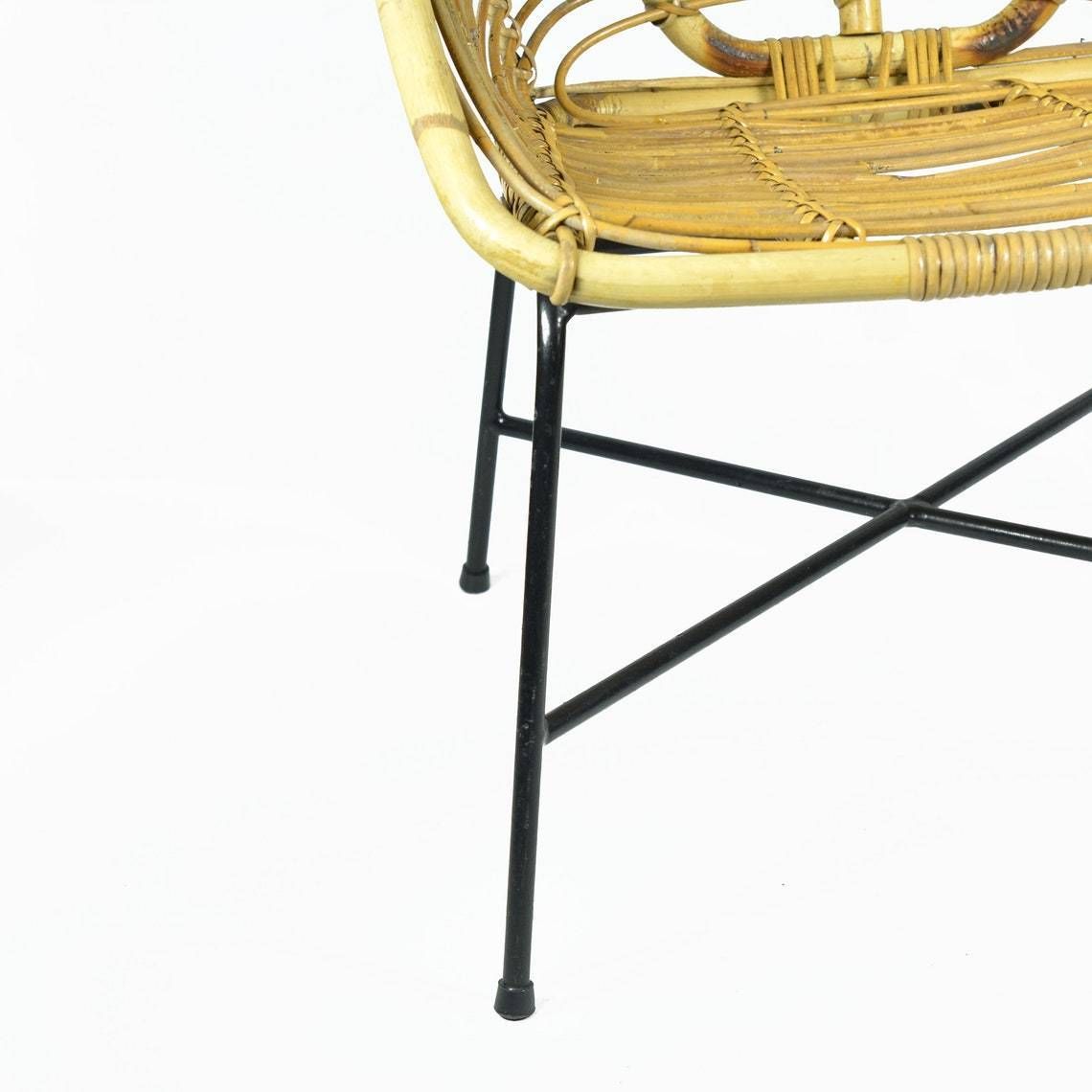 1960s Scandinavian Modern Rattan Bucket Armchair, Denmark photo for sale