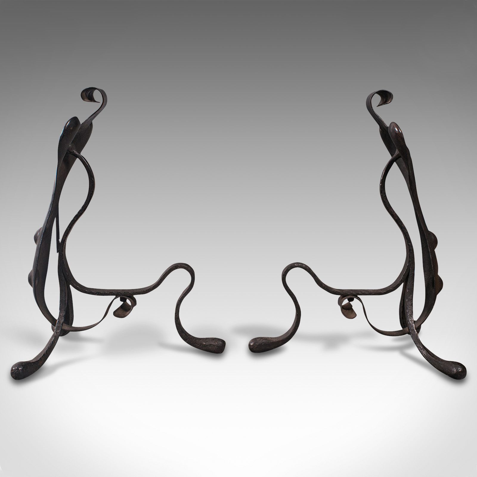Pair Of Antique Fireside Tool Rests, English, Fire Dog photo for sale