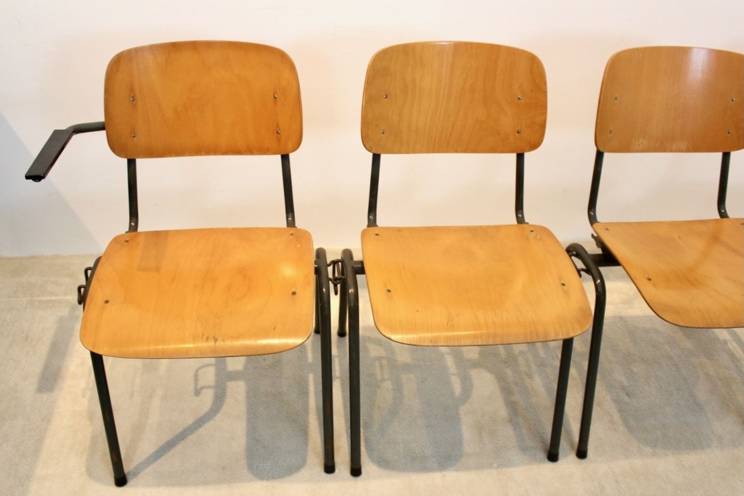 Industrial Plywood Stackable School Sofa Seat By Marko Holland photo vinterior