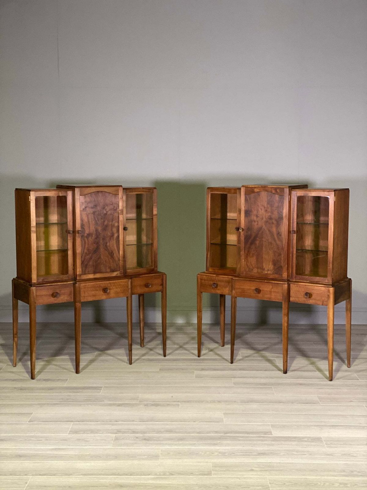 A Pair Of Walnut Cabinets By Arthur Reynolds Of Ludlow