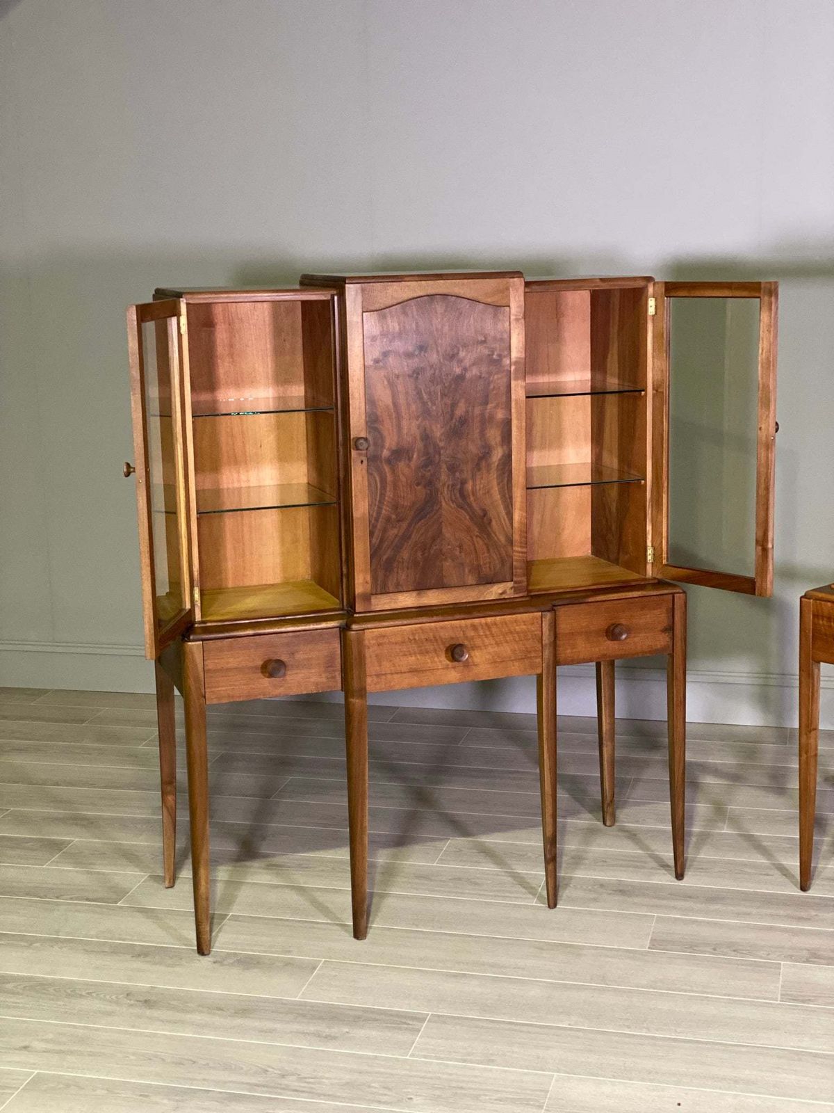 A Pair Of Walnut Cabinets By Arthur Reynolds Of Ludlow photo for sale