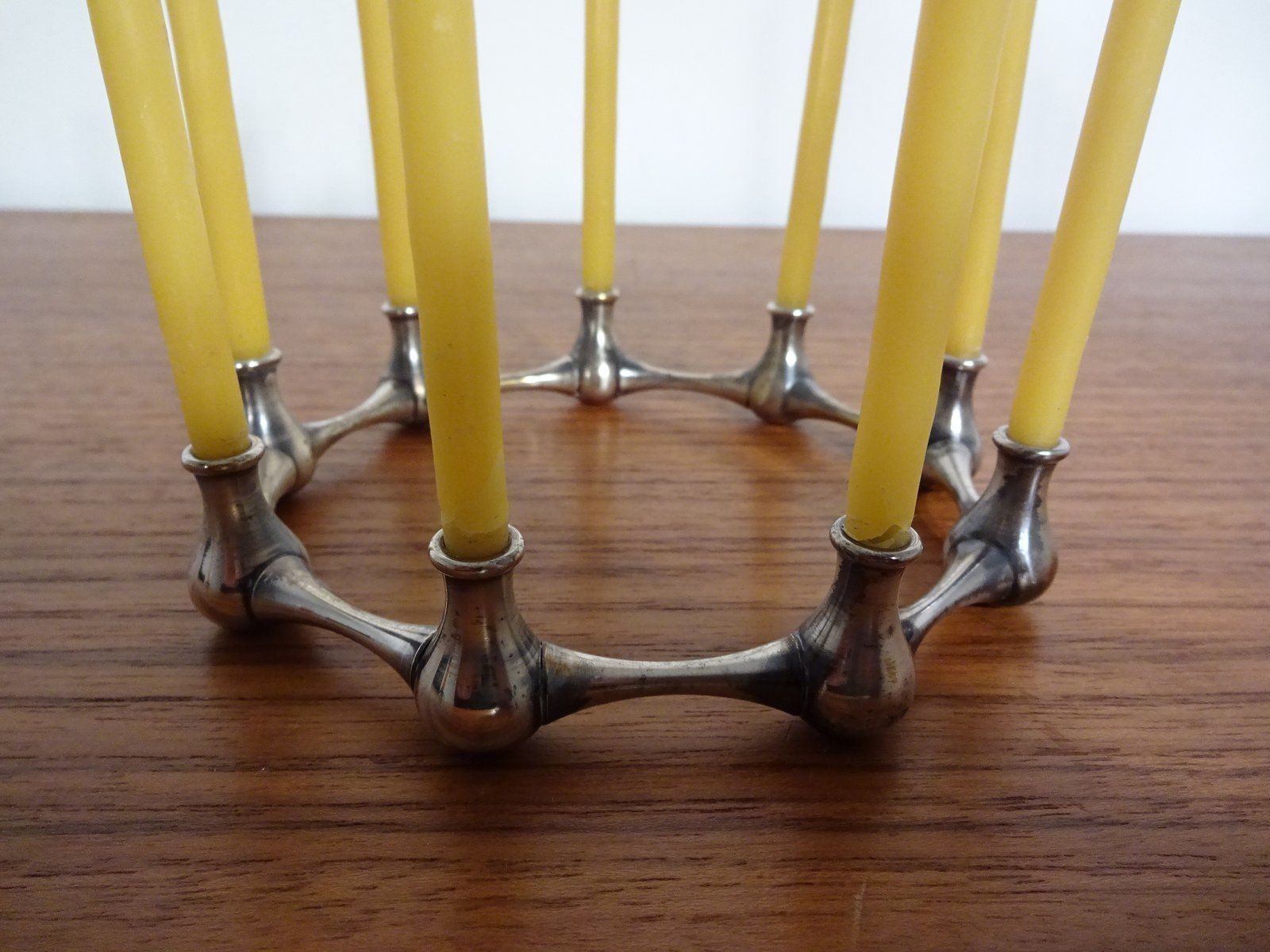 photo for sale Silver Plated Brass Candleholder By Jens Quistgaard, 1960s