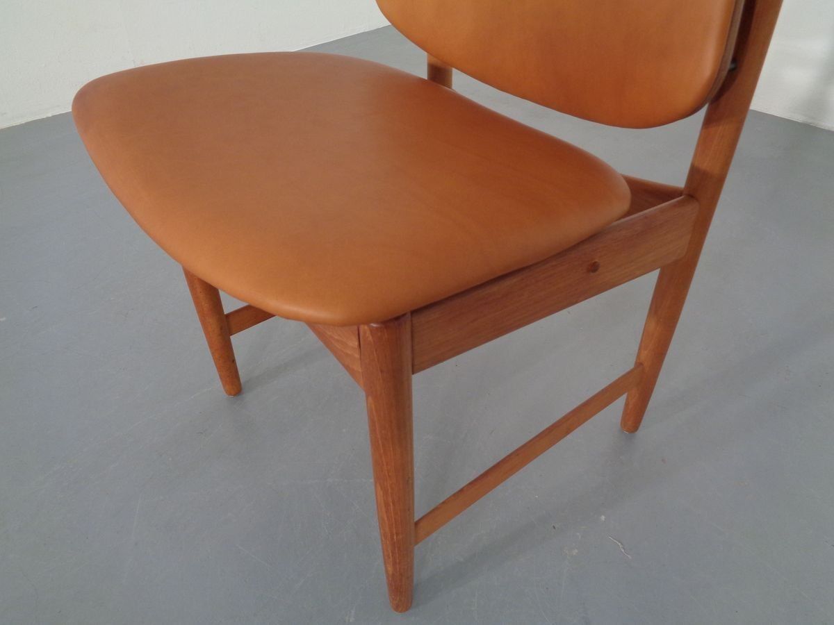 Teak And Brass Side Chair By Arne Hovmand Olsen For Mogens Kold, 1950s photo buy