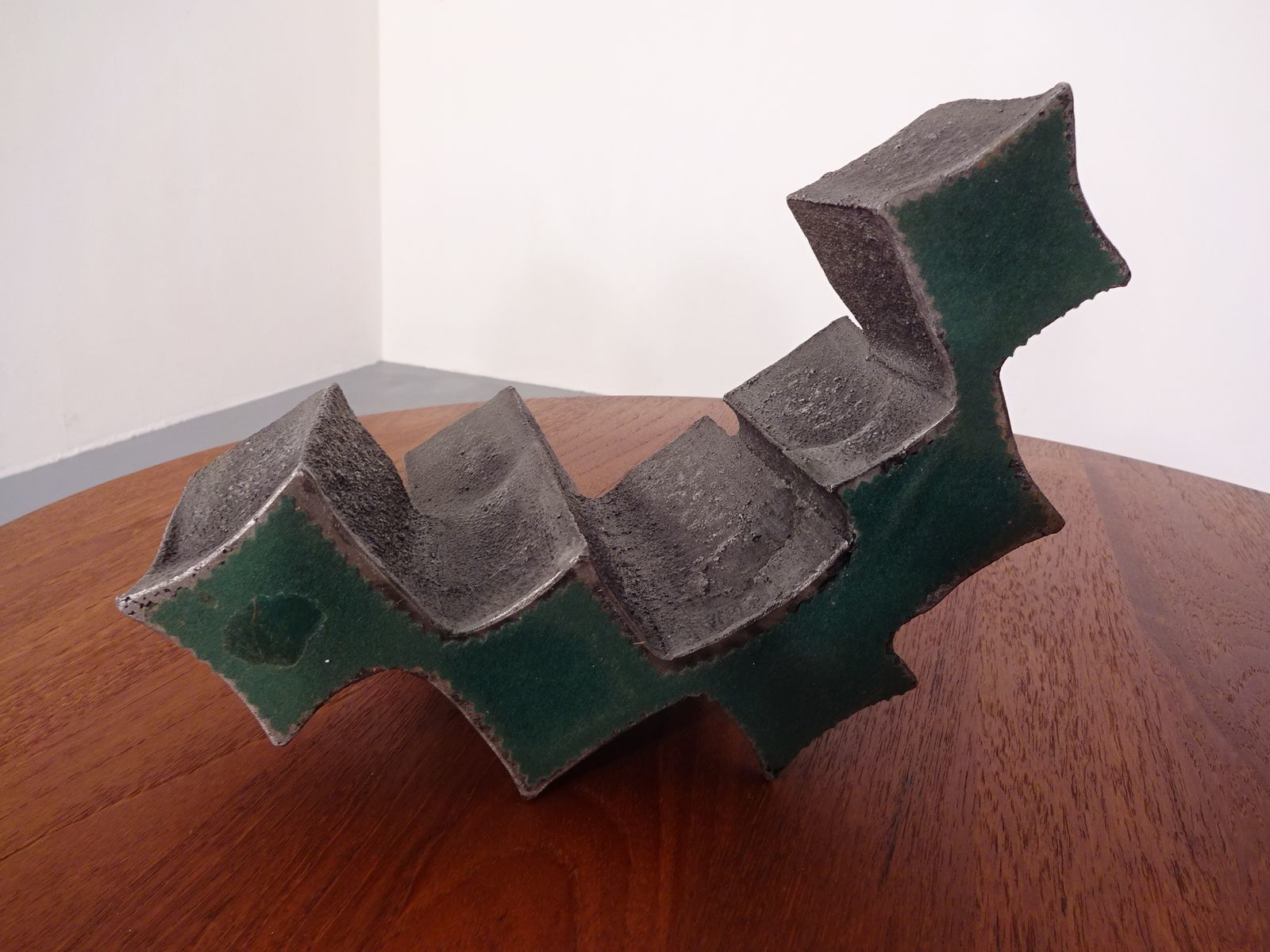 Brutalist Sculptural Iron Candleholder, Ashtray & Lighter, 1960s photo buy