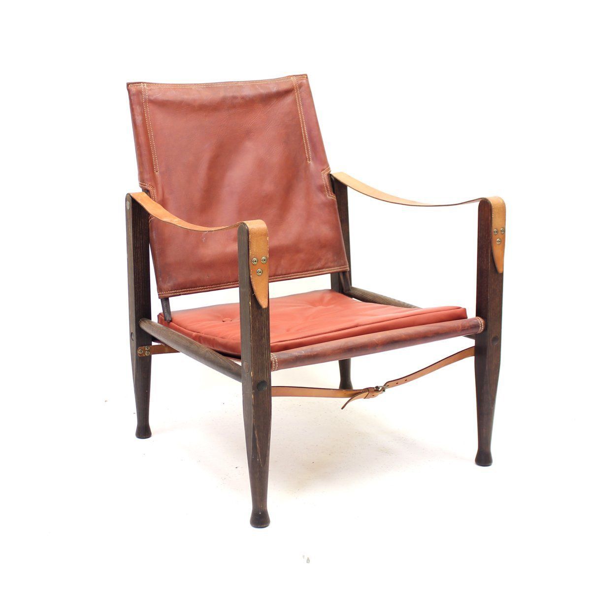 Cognac Leather Safari Chair By Kaare Klint For Ruud Rasmussen, 1960s photo furniture