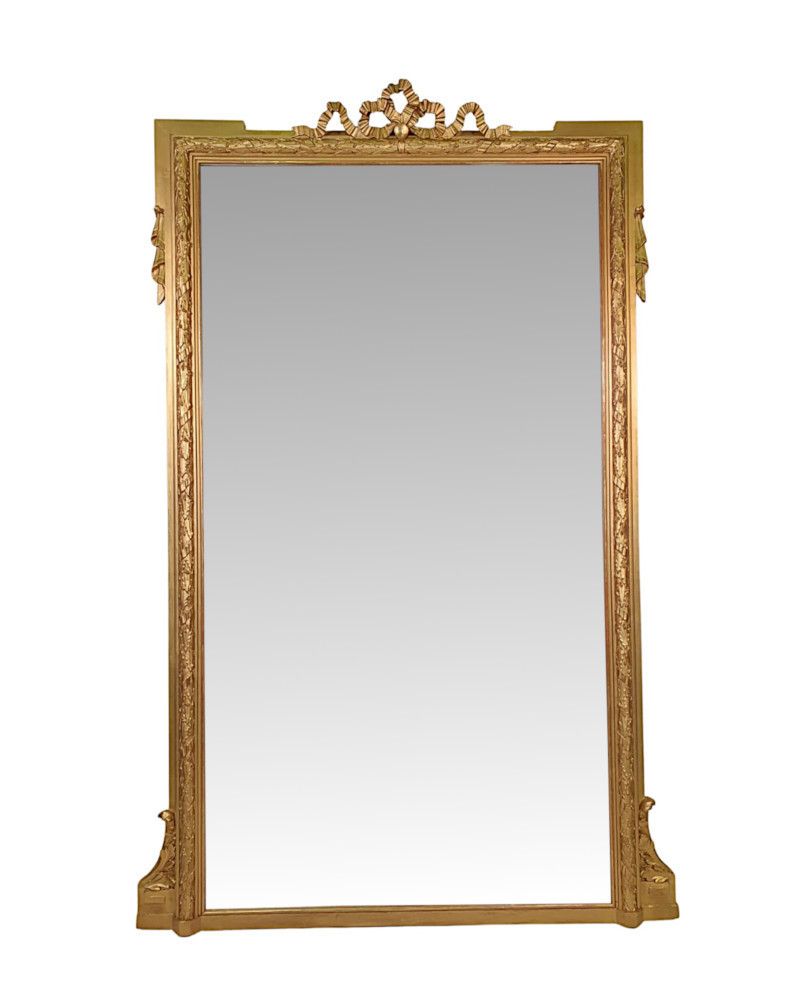 A Stunning 19th Century Large Giltwood Dressing Or Hall Mirror
