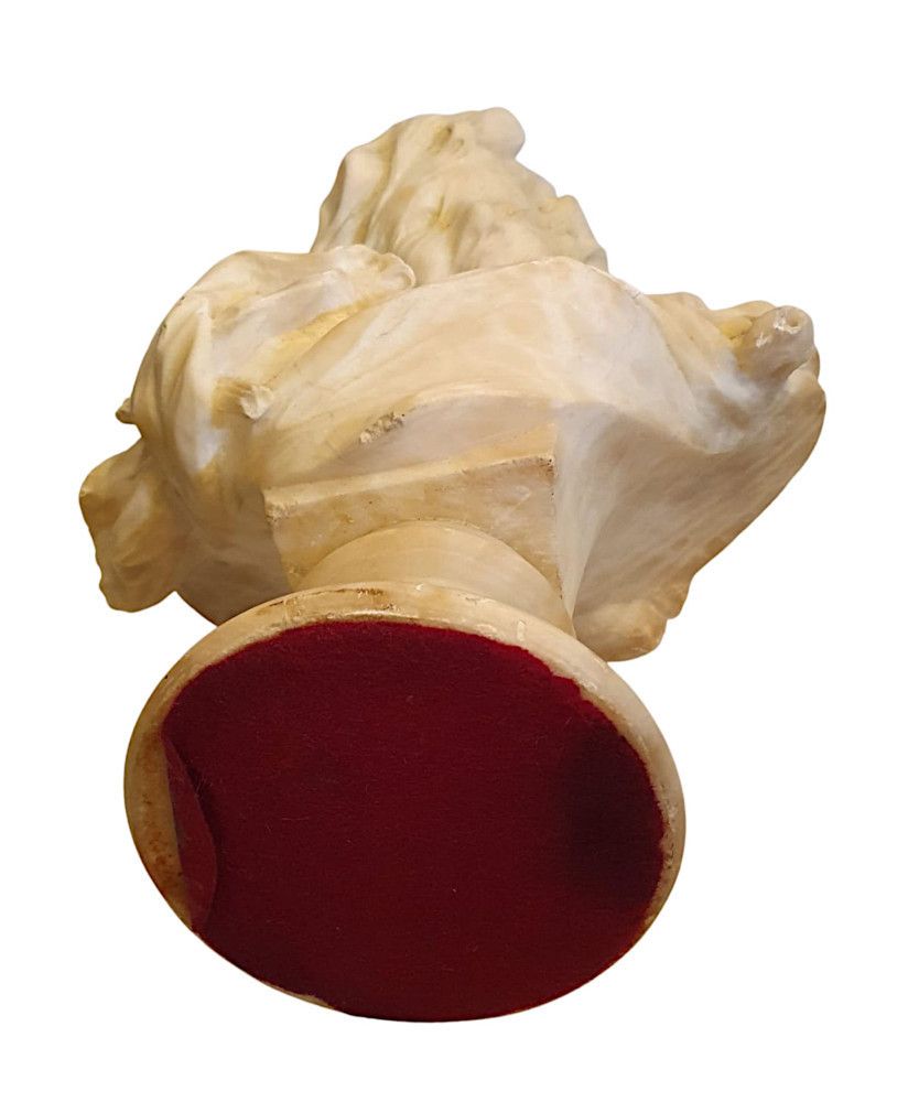 A Lovely Quality 19th Century Carved Alabaster Bust Of A Veiled Lady photo buy
