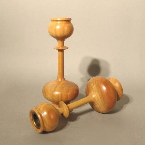 Scandinavian Wooden Candle Holders. 1950   1960 photo Home Decor