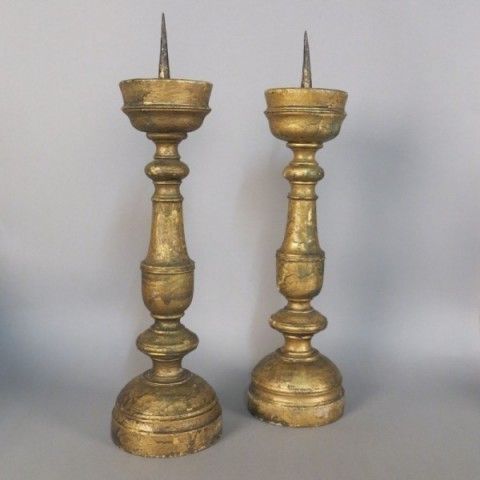 Two Baroque Candle Holders Made Of Wood. 1650   1700 photo furniture