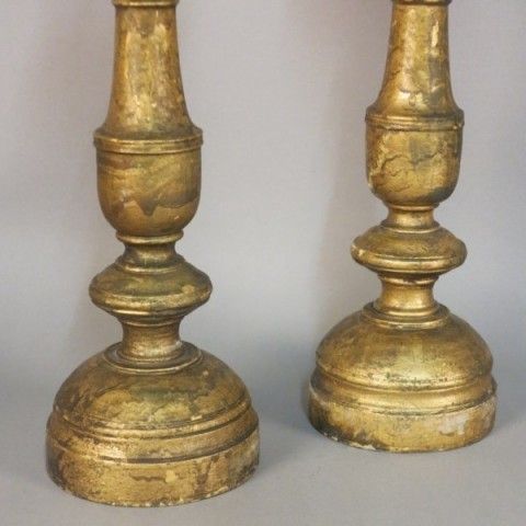 Two Baroque Candle Holders Made Of Wood. 1650   1700 photo Home Decor