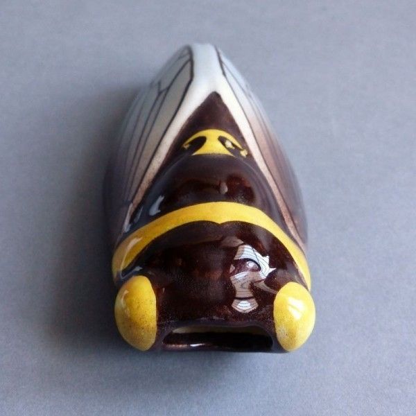 Vintage Ceramic Wall Vase In The Shape Of A Cricket. photo 69.0