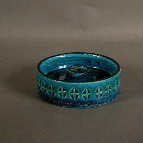 Ceramic Candlestick. Rimini Blue. Aldo Londi. Bitossi. Italy. 19