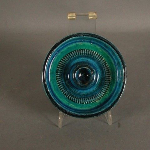 Ceramic Candlestick. Rimini Blue. Aldo Londi. Bitossi. Italy. 19 photo for sale