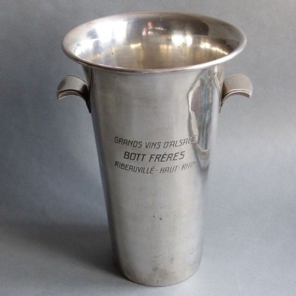 Champagne Cooler From Grandes Vins D 'Alsace Boit Freres Ribeauvillé Silver Plated. 1930   1940