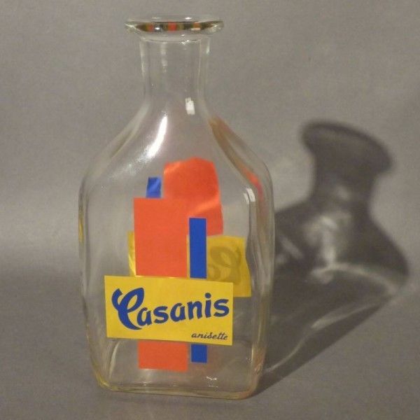 Advertising Glass Bottle From Casanis Anisette. France 1950   1960 photo for sale