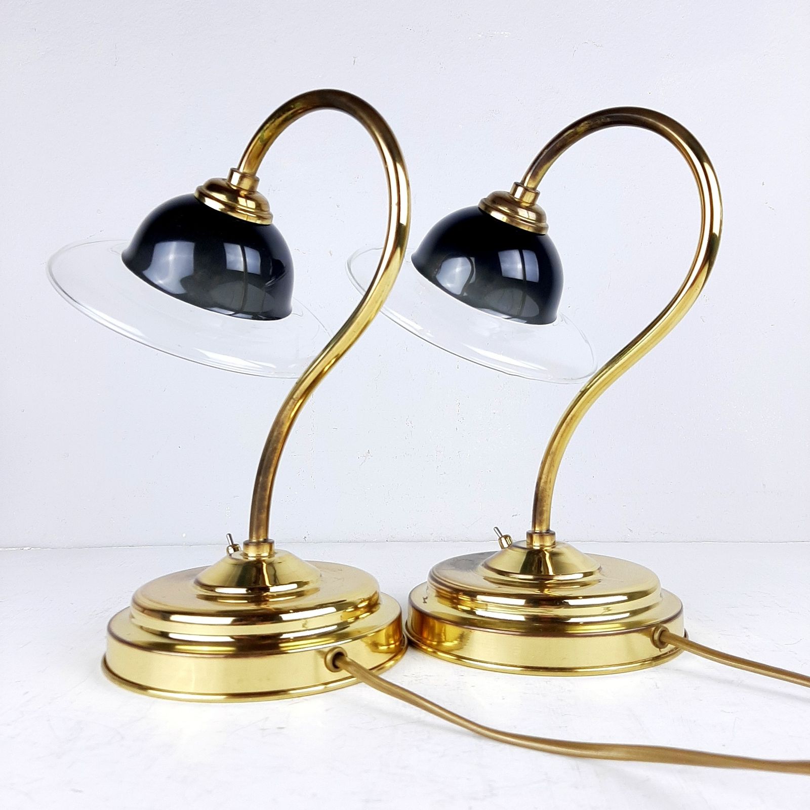 photo furniture Pair Of Vintage Bedside Lamps Italy 1990s Gold Retro Table Lamp Space Age Mid Century Lighting