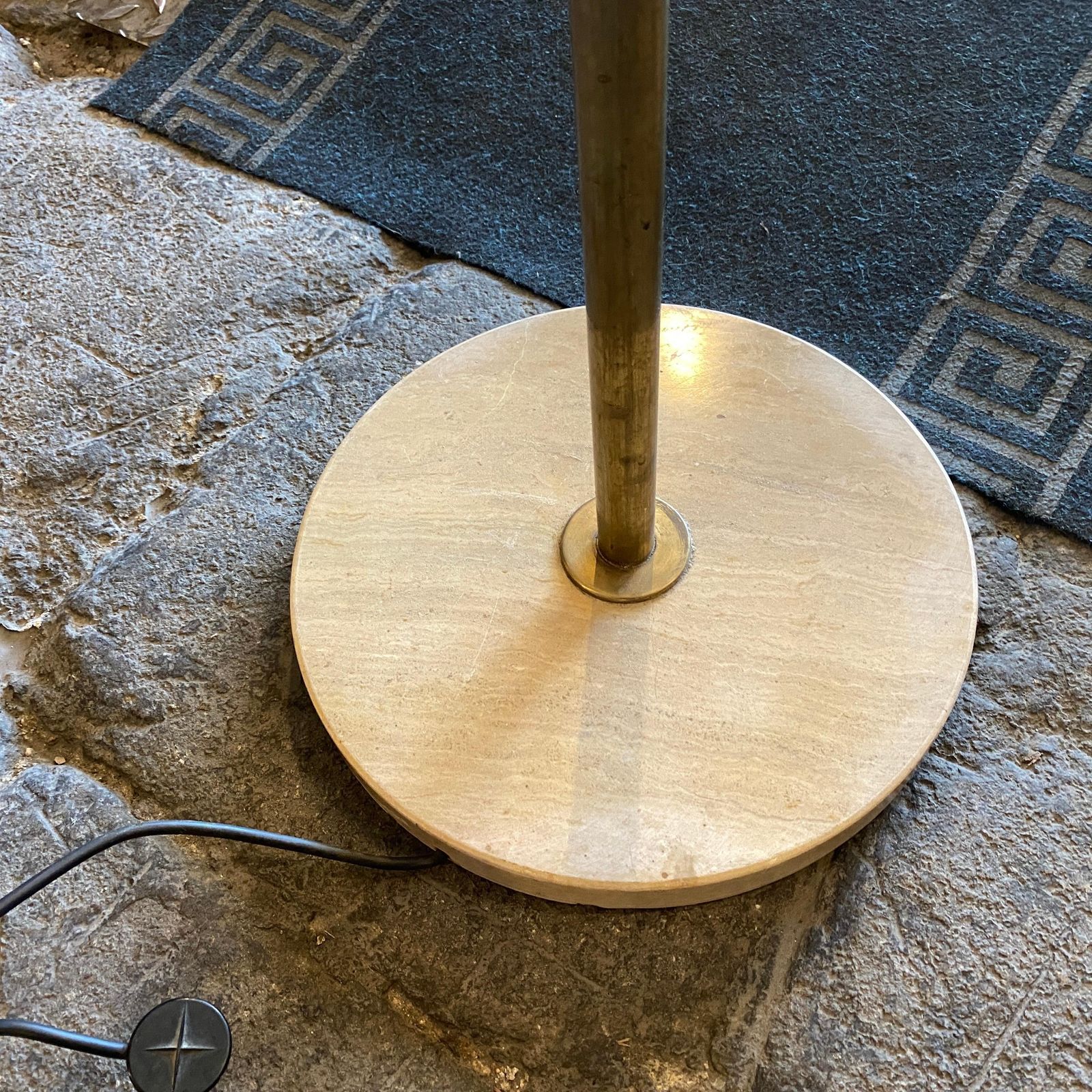 Lighting 1960s Arredoluce Mid Century Modern Brass And Glass Floor Lamp photo