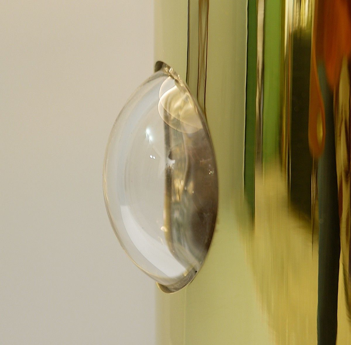 Pair Of Contemporary Italian Lamps In Brass And Glass photo Lighting