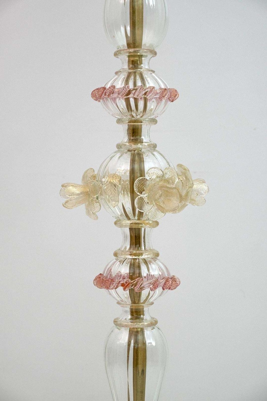 Ca 'Rezzonico Blown Murano Glass 6 Arms Floor Lamp, Italy, 1950s photo vintage
