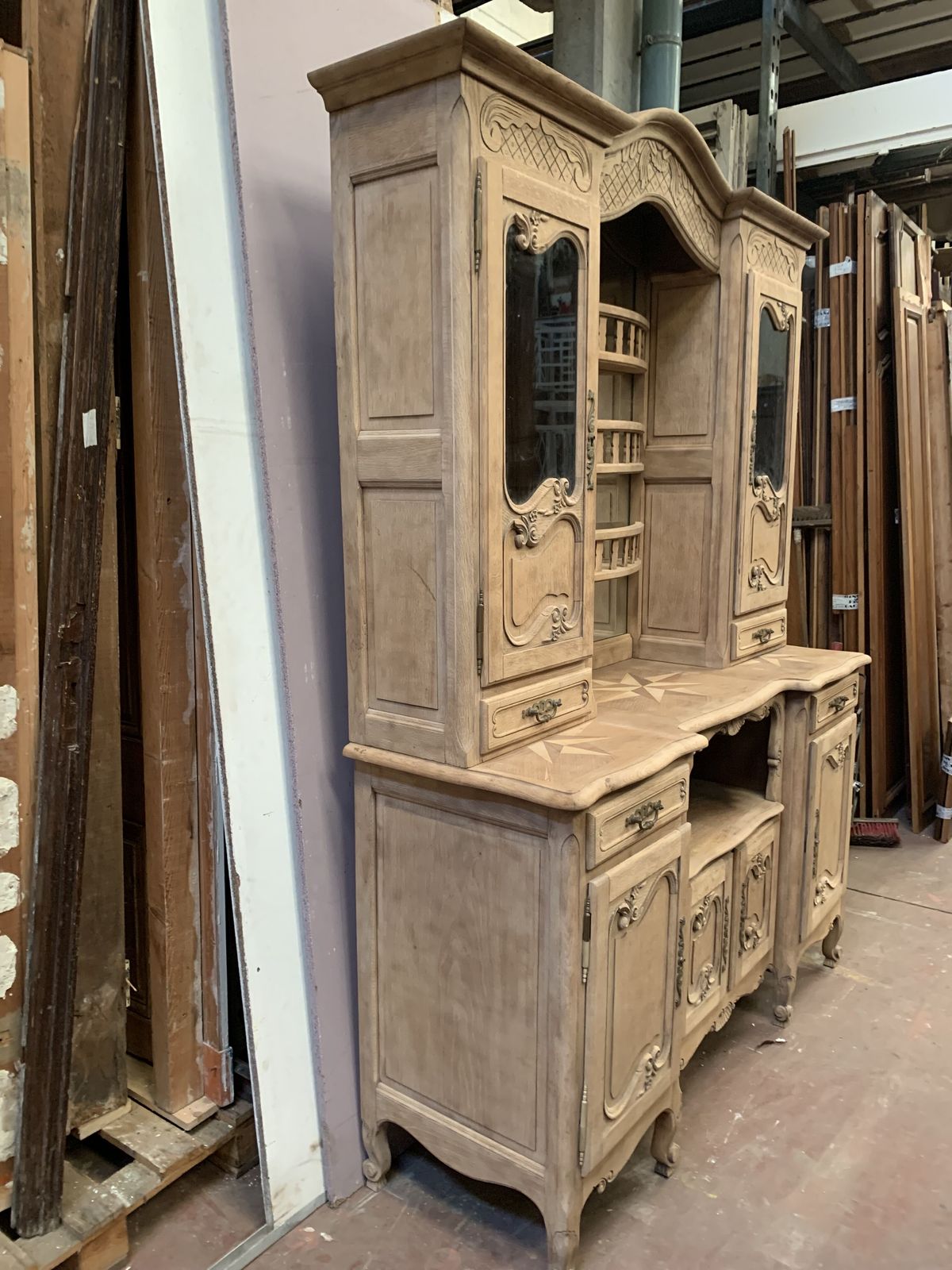 Buffet Two Bodies Louis XV Style In Solid Oak XX Century photo Furniture