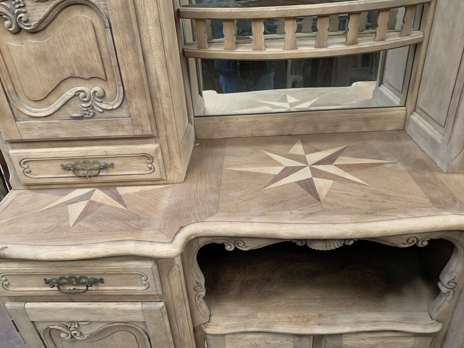Furniture Buffet Two Bodies Louis XV Style In Solid Oak XX Century photo