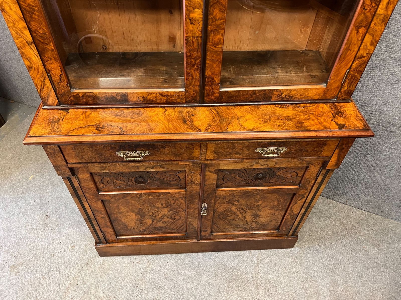 Good Quality Victorian Burr Walnut Bookcase photo buy