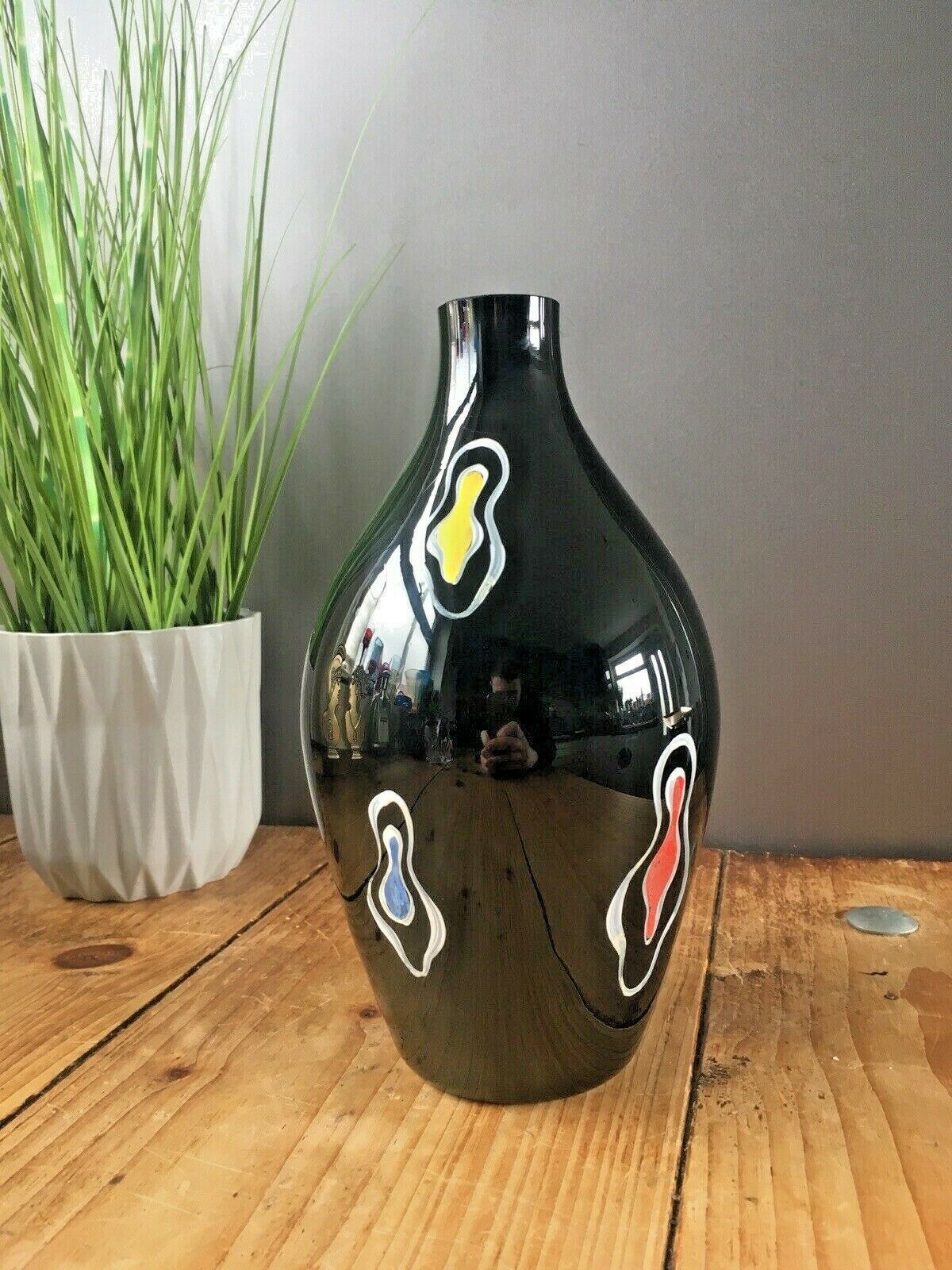 photo furniture Retro Glass Vase Multicoloured Splash Decoration Veb Kunstglas Style Italian