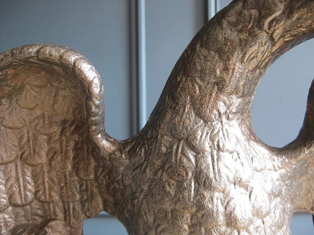 Rare American Printing Press Iron Eagle Sculpture photo vinterior