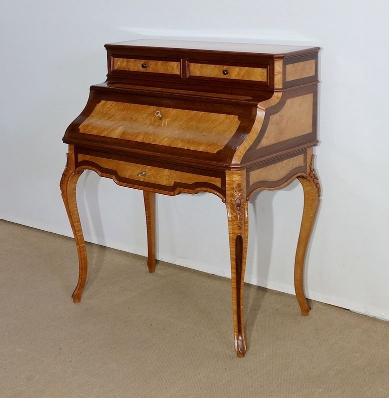 Rare Lady's Desk In Precious Wood, Louis XV Style, Napoleon III Period , 1850 photo furniture
