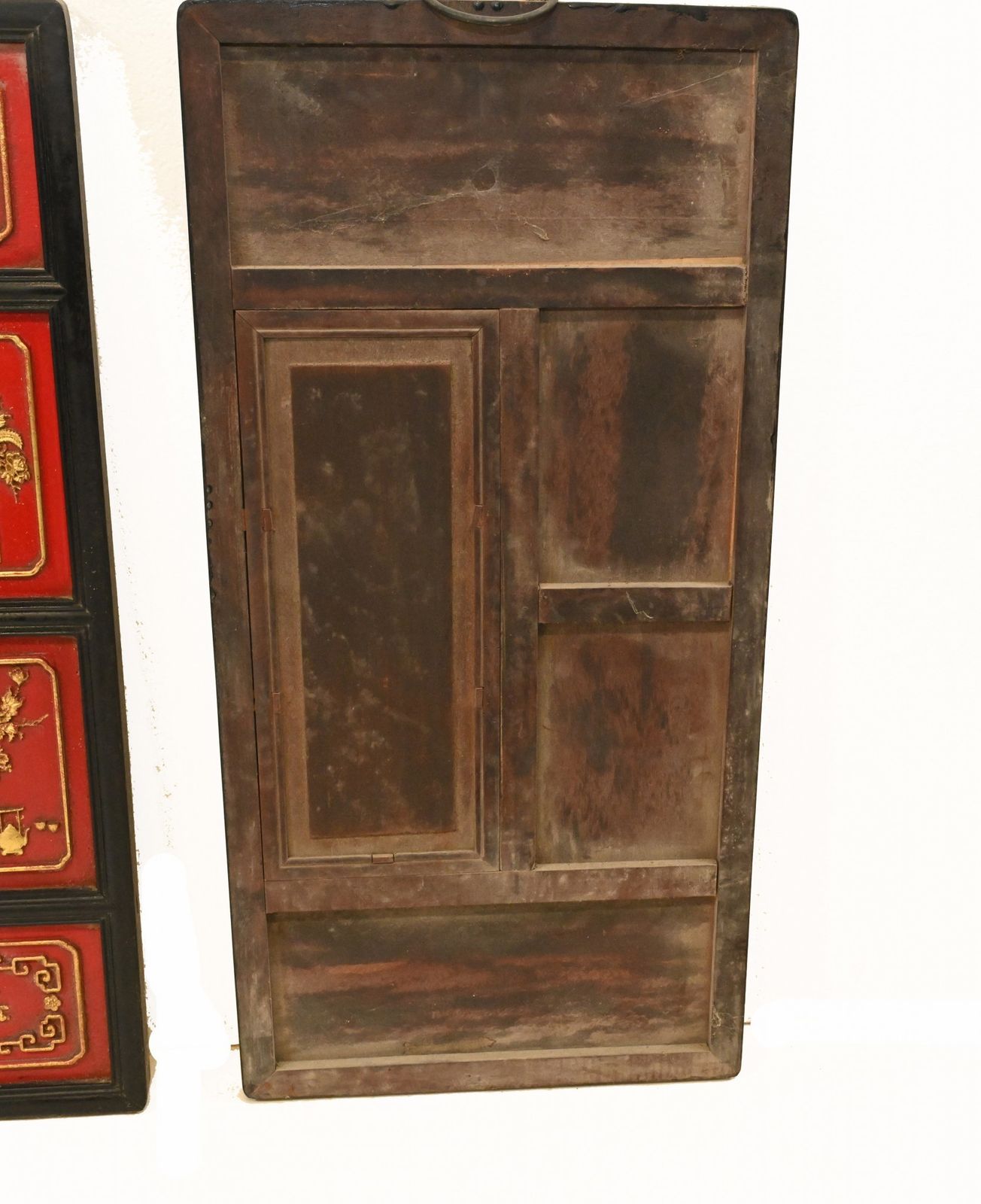 Pair Chinese Porcelain Plaques   Qianlong Hardwood Screen photo for sale