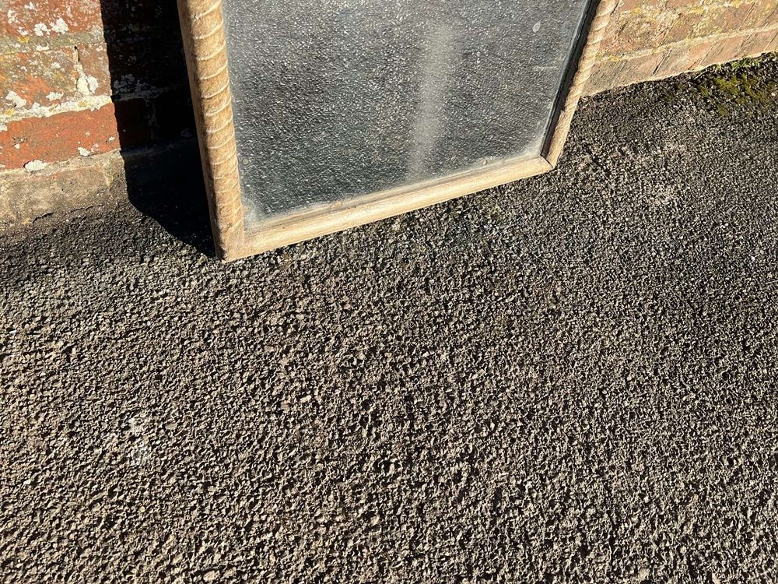 A Delightful Good Size Antique French 19th C Painted Ribbed Mirror. photo 695.0