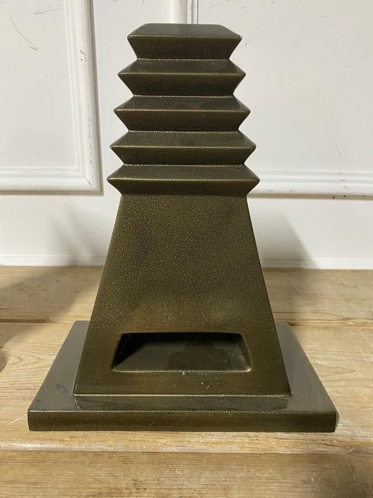 Mid Century Pair Of Black Florio Vases photo for sale