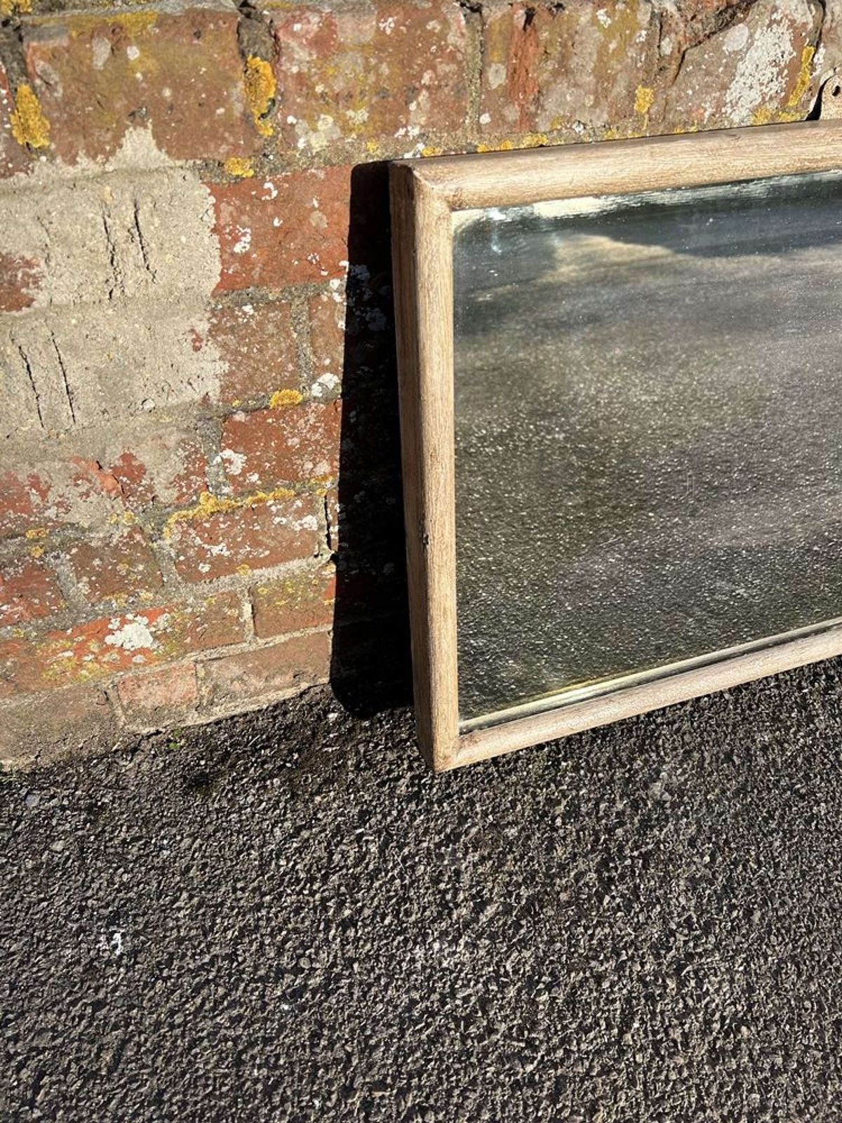 A Wonderful Large Antique French 19th Century Painted Bistro Mirror. photo for sale