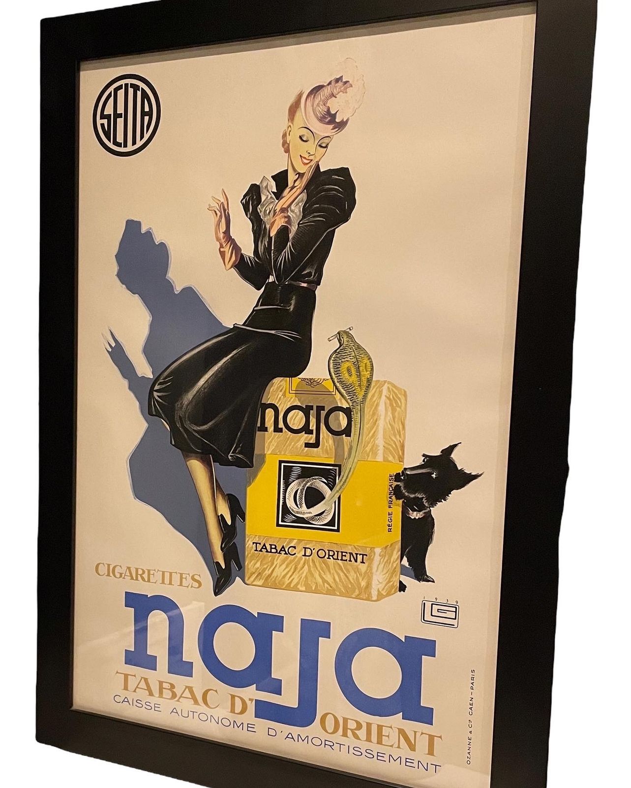 Print Of An Advertising Art Deco Poster By George Leonnec For Naja Cigarettes photo for sale