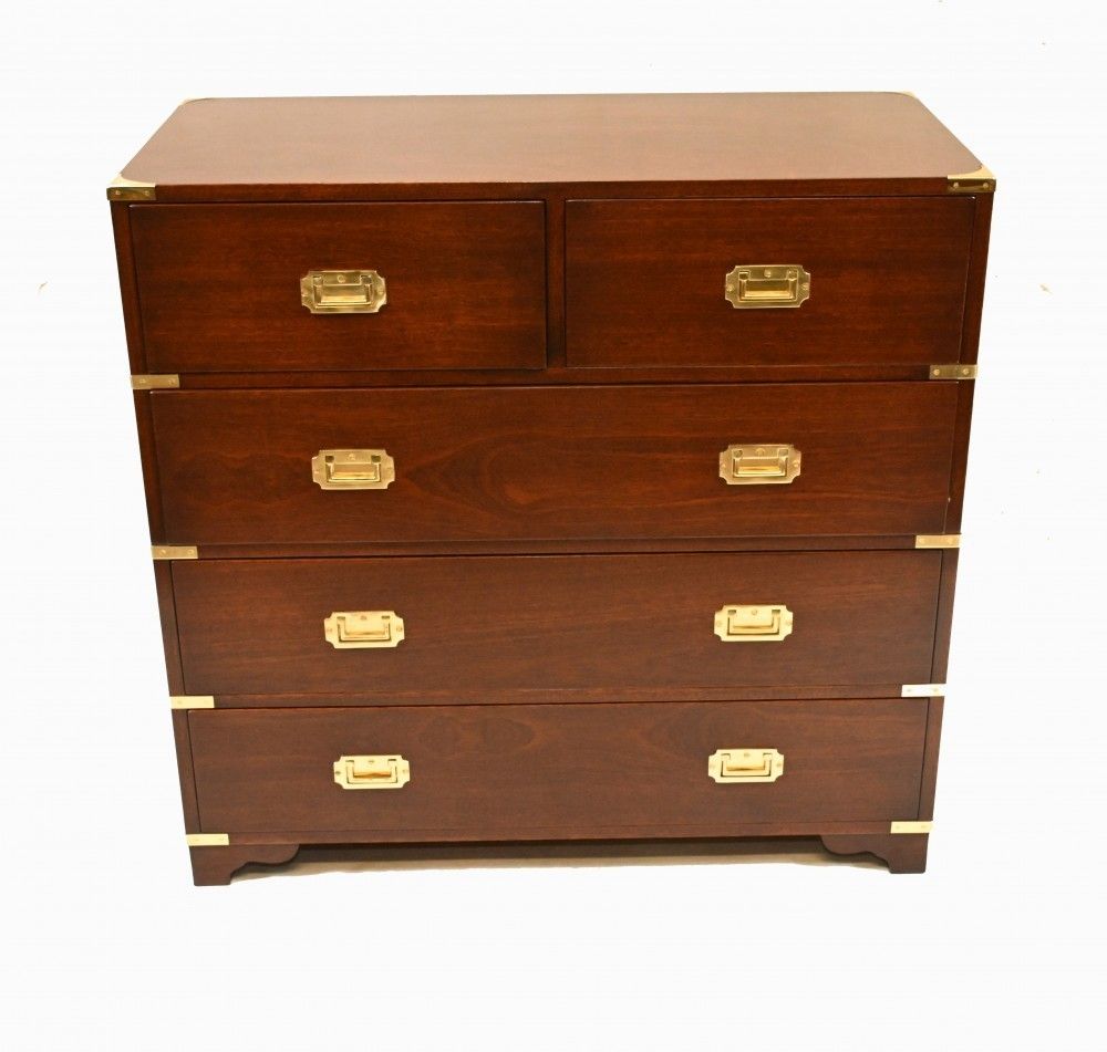 Mahogany Campaign Chest Of Drawers Colonial Furniture photo for sale